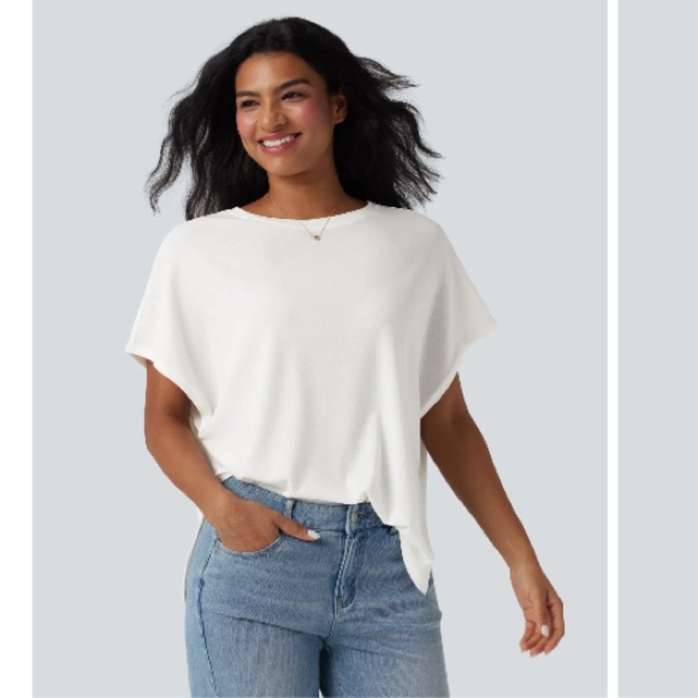 HALARA Relaxed Batwing Short Sleeve T-Shirt